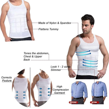 Slim and Lift Men's Body Shaper Vest with Firming Panels