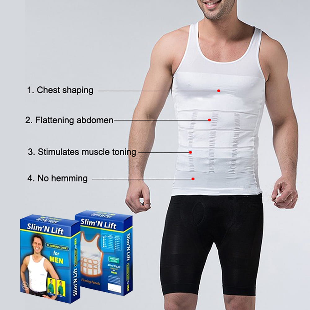 Slim and Lift Men's Body Shaper Vest with Firming Panels